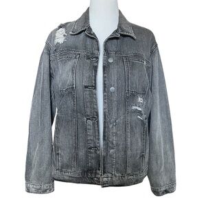 RVCA Denim Jacket Black Distressed